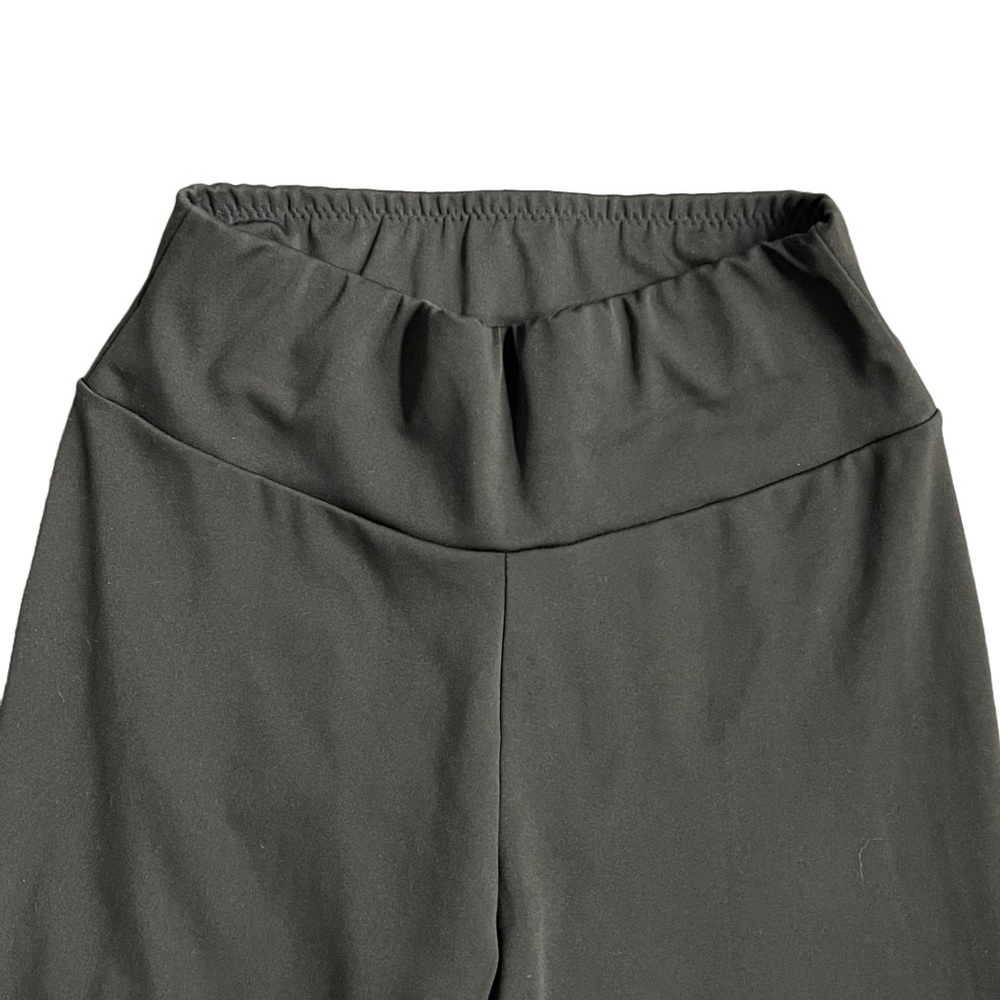 BLACK MID RISE FULL LENGTH LEGGINGS‎ WITH RUCHING - Picture 2 of 9